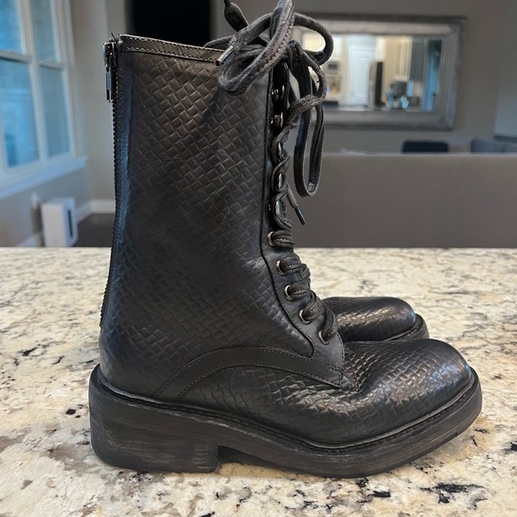 NWT $178 Free People Sante Fe Lace-up Boot 36 = USA 6 Black - Picture 7 of 16